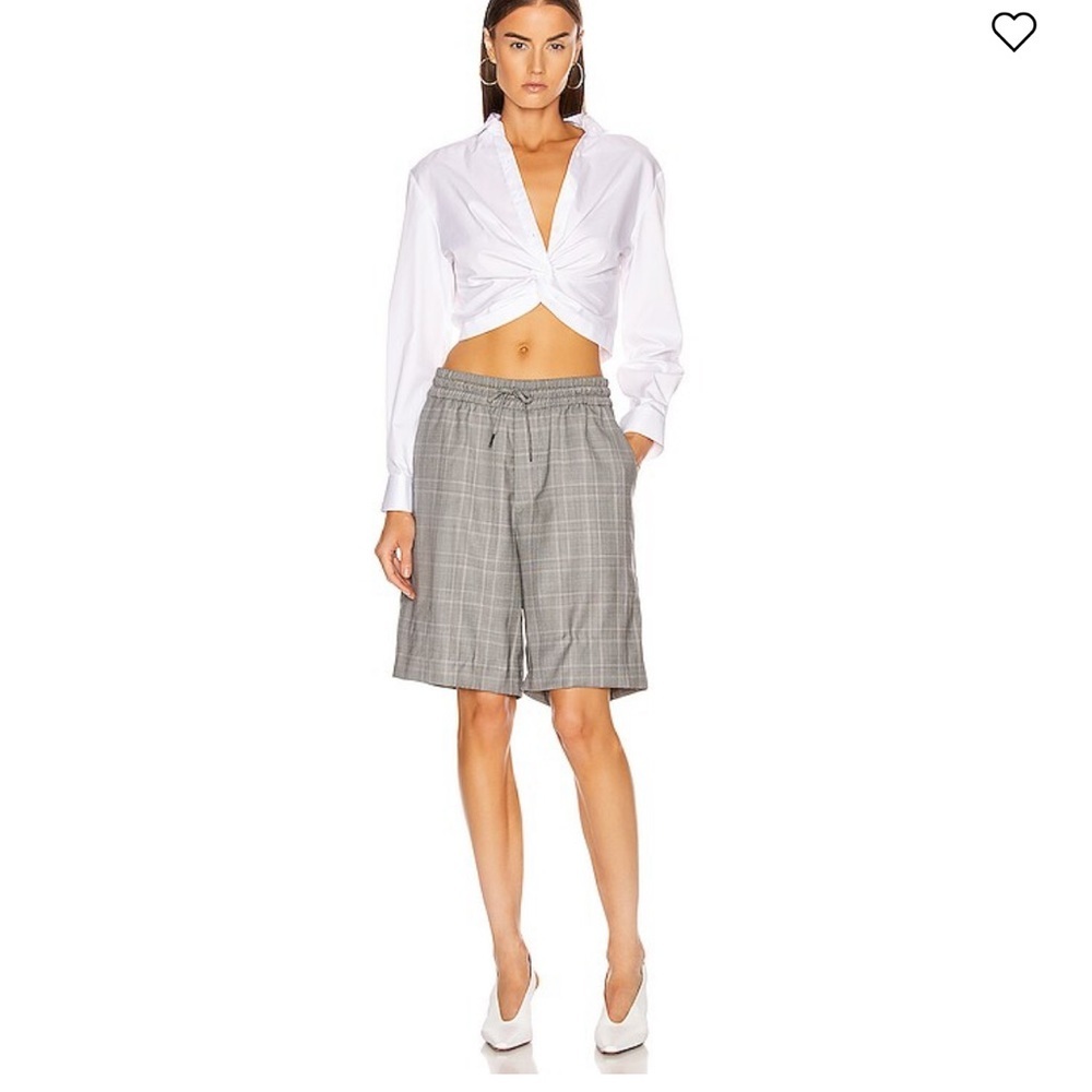 R13 Womens Baggy Long Short Grey Plaid  Wool Blend Size Large - Picture 2 of 12